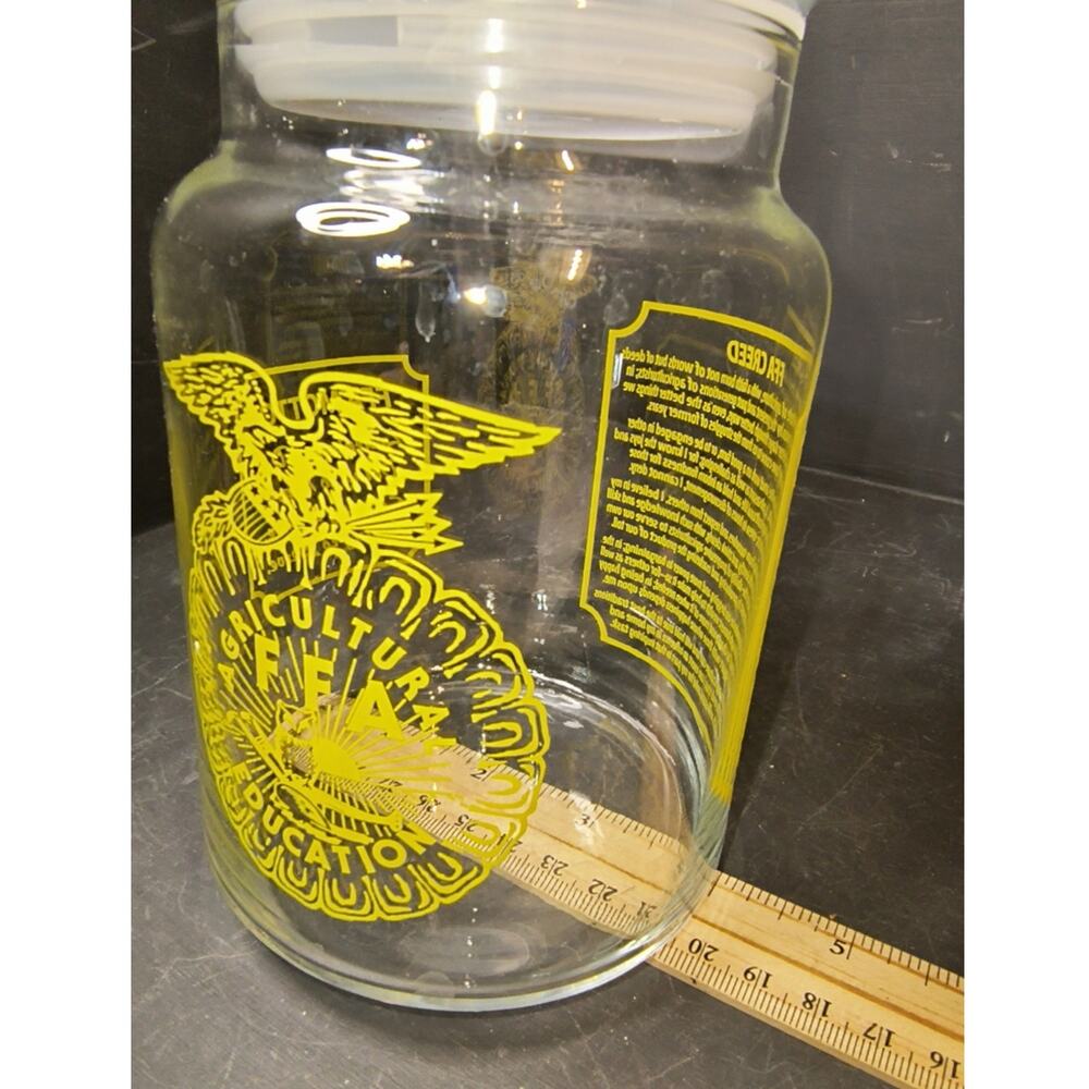 2019. Vintage 70s FFA Glass Storage Apothecary Jar Lidded Sealed Libbey Glass - Picture 6 of 7